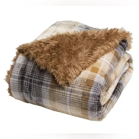 Orvis Cozy Luxe Throw 60” x 70” 100% Polyester Machine Washable Brown - Picture 2 of 6